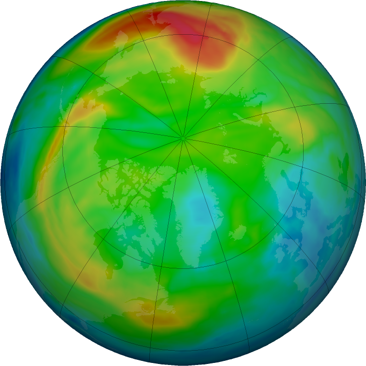 Arctic ozone map for 20 December 2022